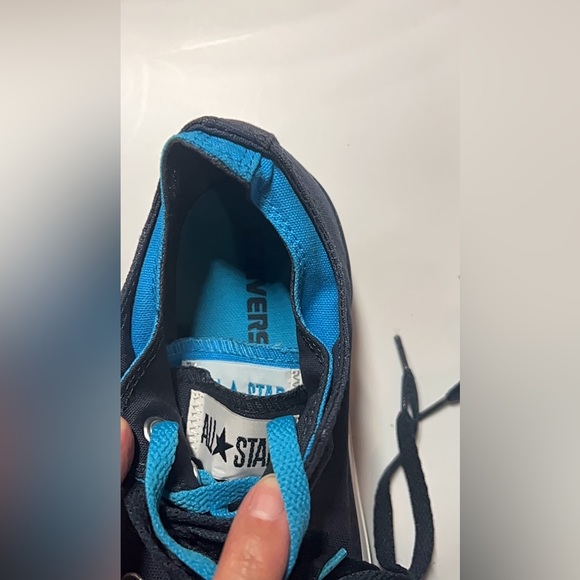 New Converse All Star Double Tongue Black Canvas Low Sneakers Unisex Size M8/W10 - Picture 6 of 7